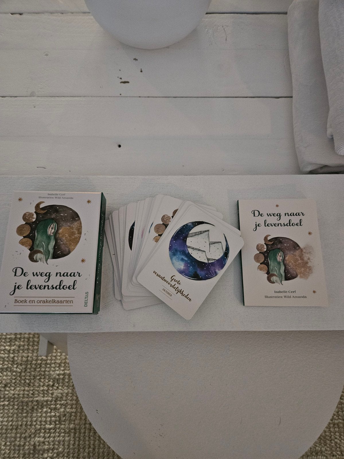 De weg naar je levensdoel: Boek en orakelkaarten, Ophalen of Verzenden, Zo goed als nieuw, Tarot of Kaarten leggen, Overige typen