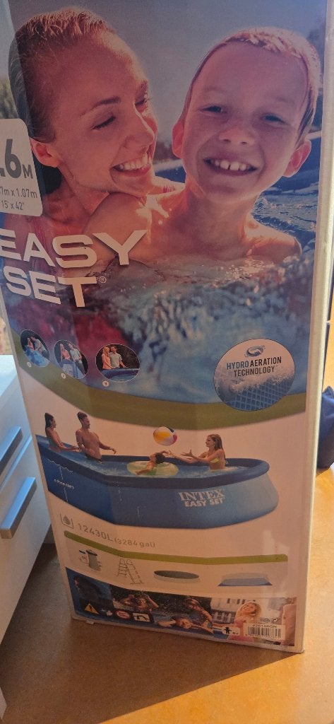 Zwembad INTEX EASY SET 12430 liter, rond 4,57 m x 1,07 m., Ophalen, 80 tot 120 cm, Rond, 300 cm of meer