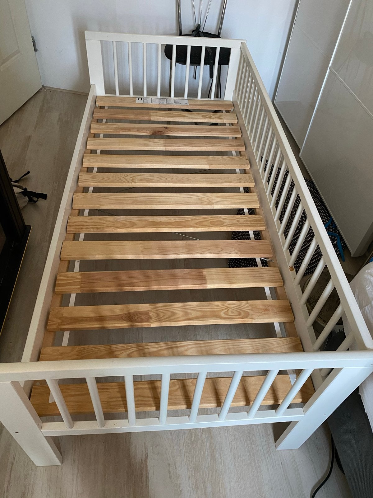 IKEA kind bed  (wit), Ophalen, Gebruikt, 70 tot 85 cm, Lattenbodem