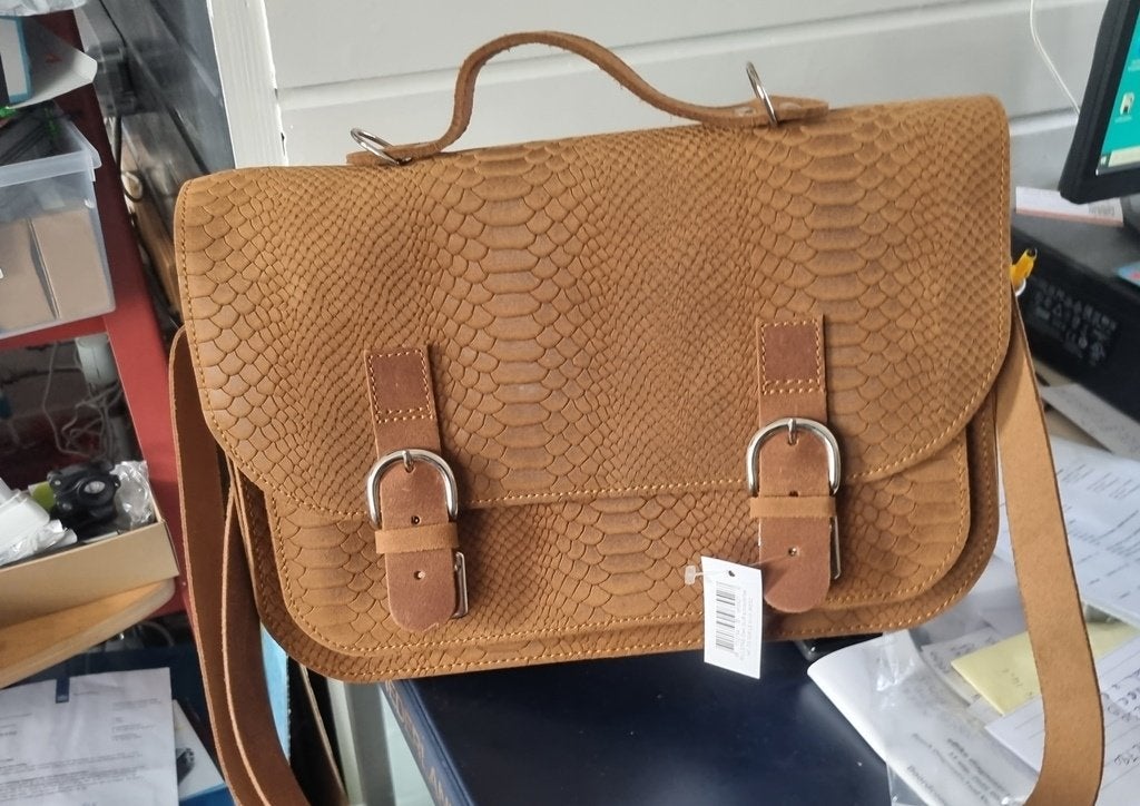 nieuw schoudertas Rillstab Own stuff 38 cm echt leer, Ophalen, 30 tot 40 cm, Minder dan 30 cm, Zwart