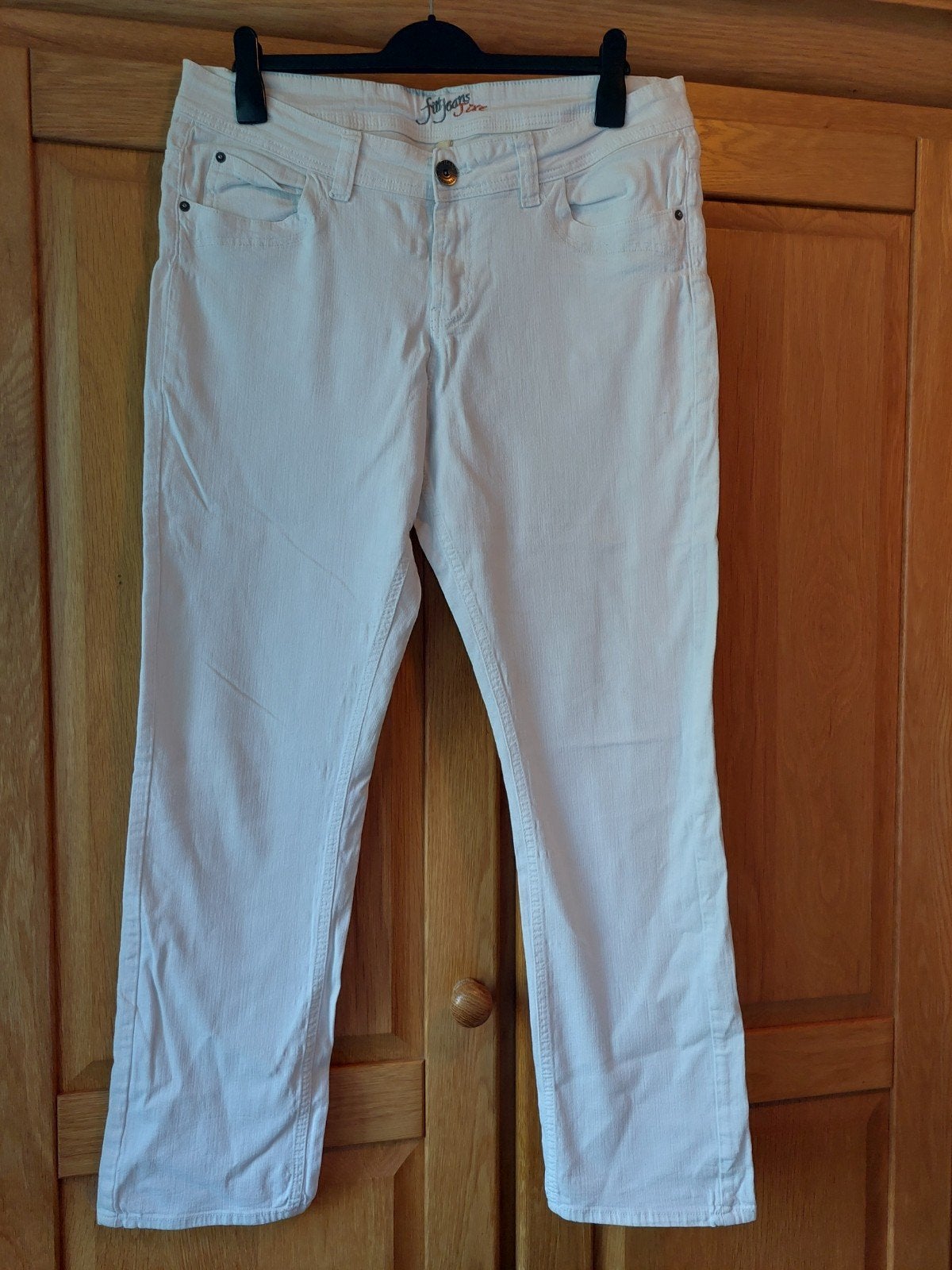 Witte broek, maat 44, Miss Etam, Wit, Maat 42/44 (L), Ophalen of Verzenden, Zo goed als nieuw