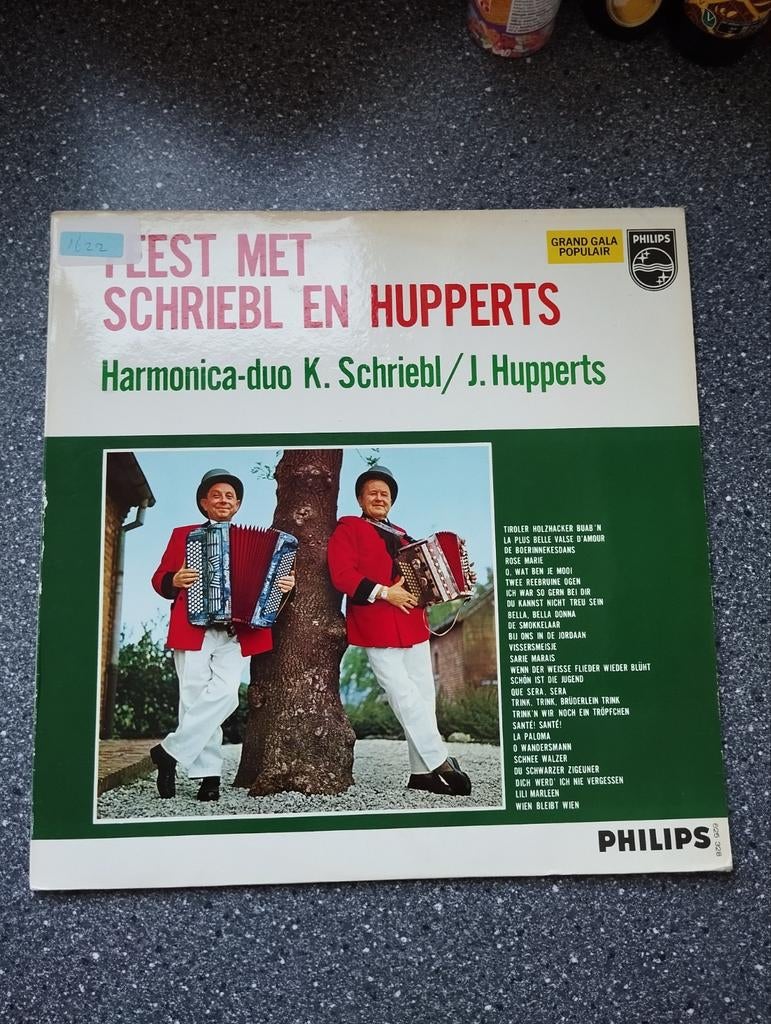 Philips vinyl LP feest met harmonica duo Schriebl & Hupperts, Gebruikt, Originele persing, Ophalen of Verzenden, 12 inch