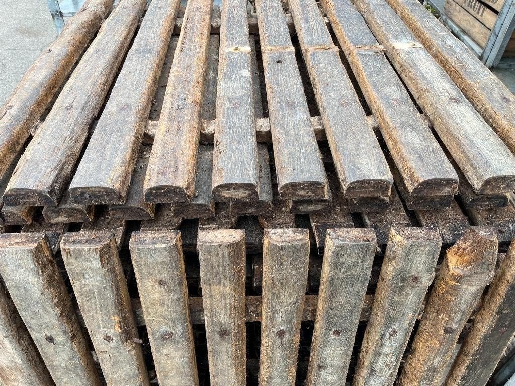 Tuinhek , weideafscheiding hardhout, stalroosters Azobe hout, Ophalen, Gebruikt, Hout, Tuinhek