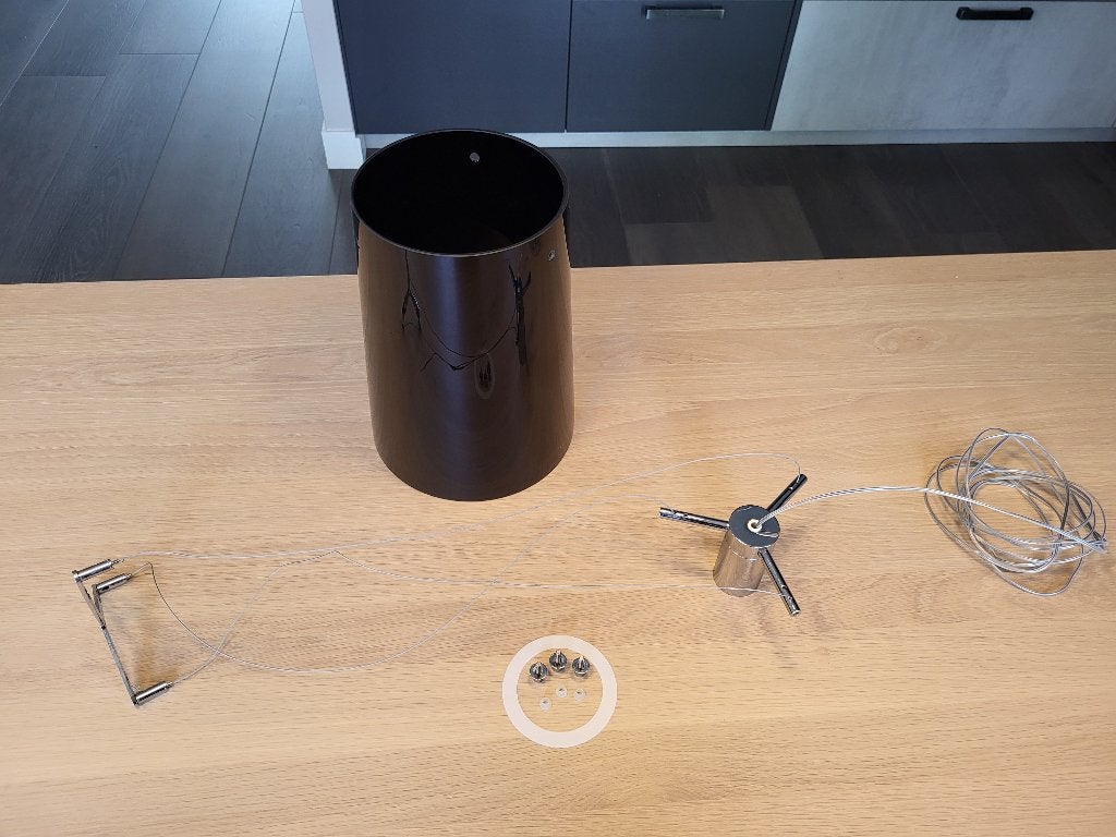 Prandina Sera S1 hanglamp met zwarte kap, Ophalen, Zo goed als nieuw, Glas, E27 (groot)