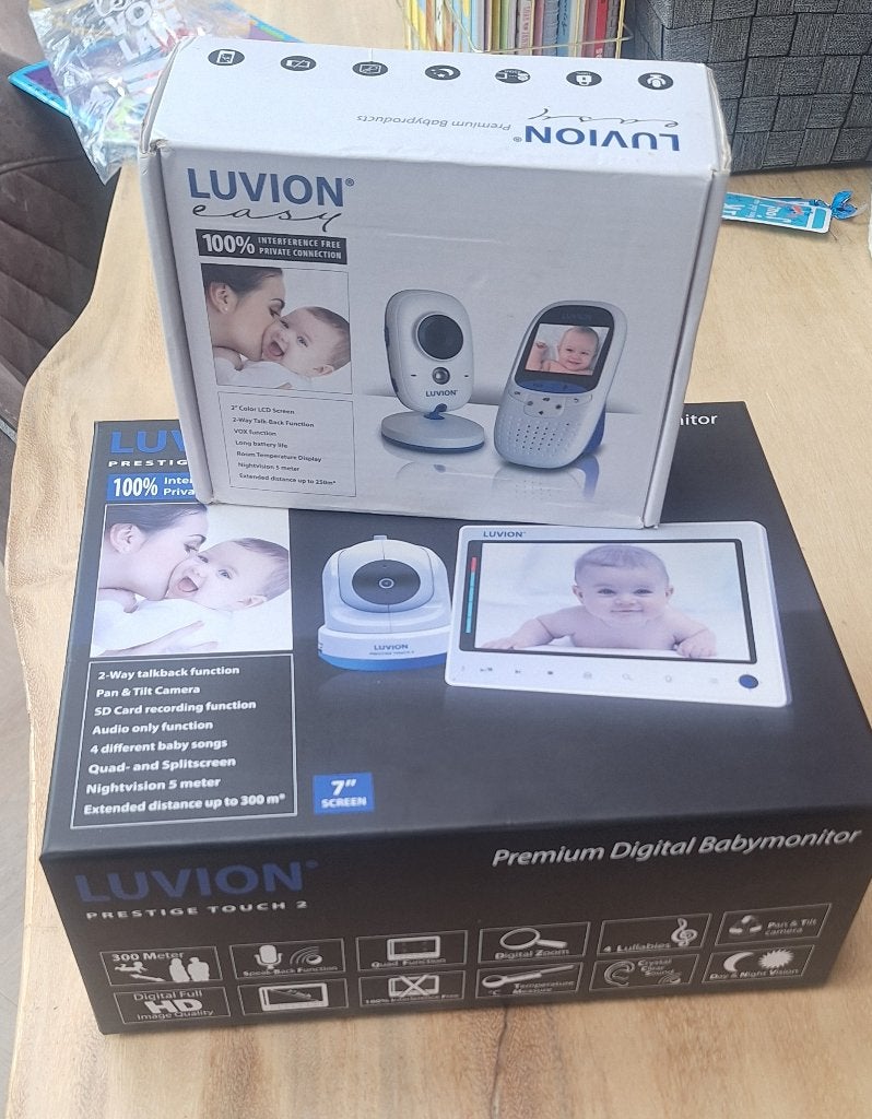 2x Luvion Babyfoon met Camera - Prestige Touch 2 & Easy, Kinderen en Baby's, Babyfoons, Ophalen of Verzenden, Gebruikt, 250 meter of meer