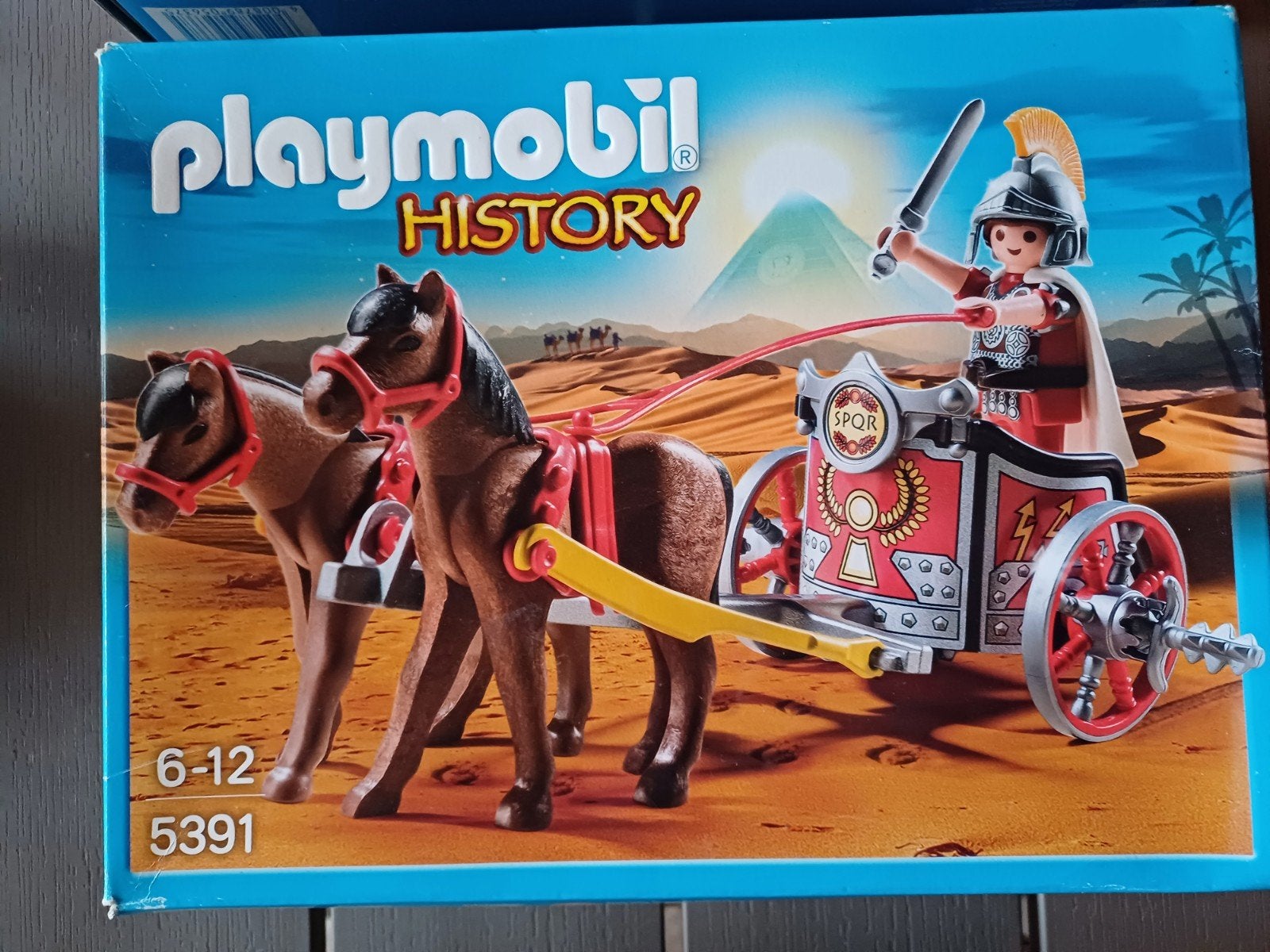 Playmobil 5391 Romeinse strijdwagen (doos is open geweest), Ophalen of Verzenden, Gebruikt