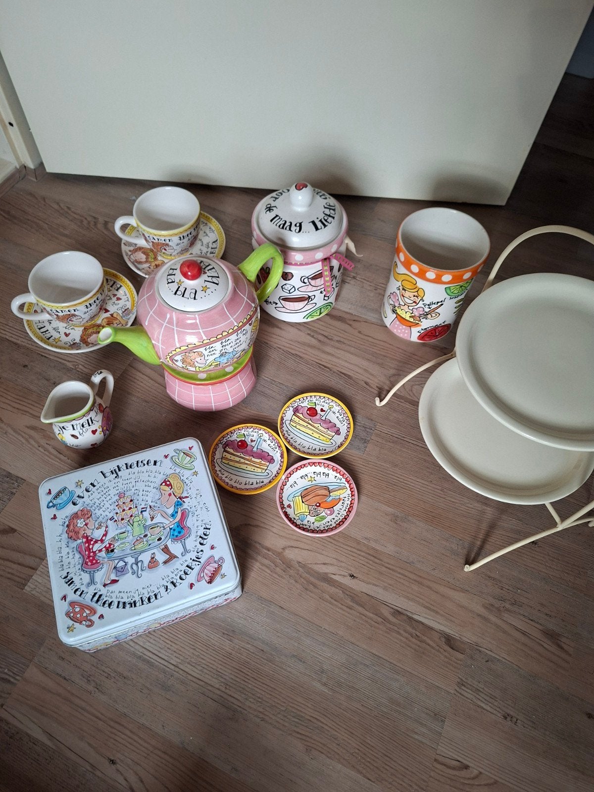 Blond Amsterdam theepot, kopjes, schoteltjes en meer, Ophalen, Gebruikt, Keramiek, Modern