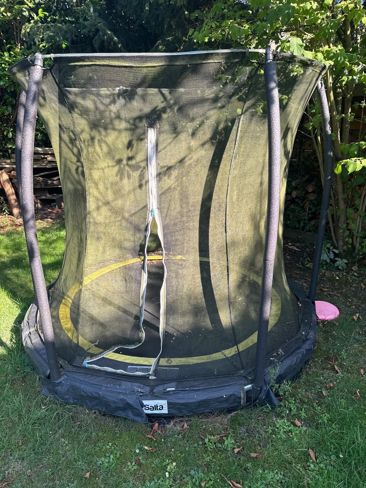 Inground Salta trampoline met veiligheidsnet, 213cm, Kinderen en Baby's, Speelgoed | Buiten | Trampolines, Ophalen, Gebruikt