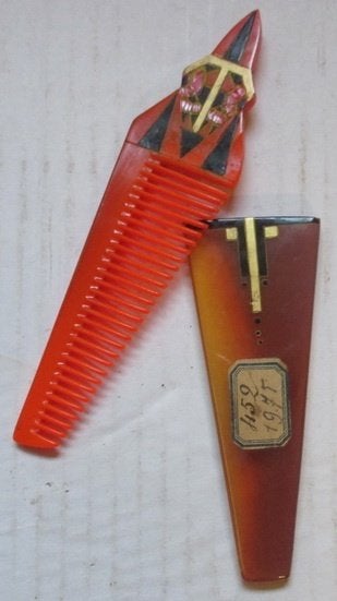art deco celluloid plooi haarkammetje k14, Verzenden