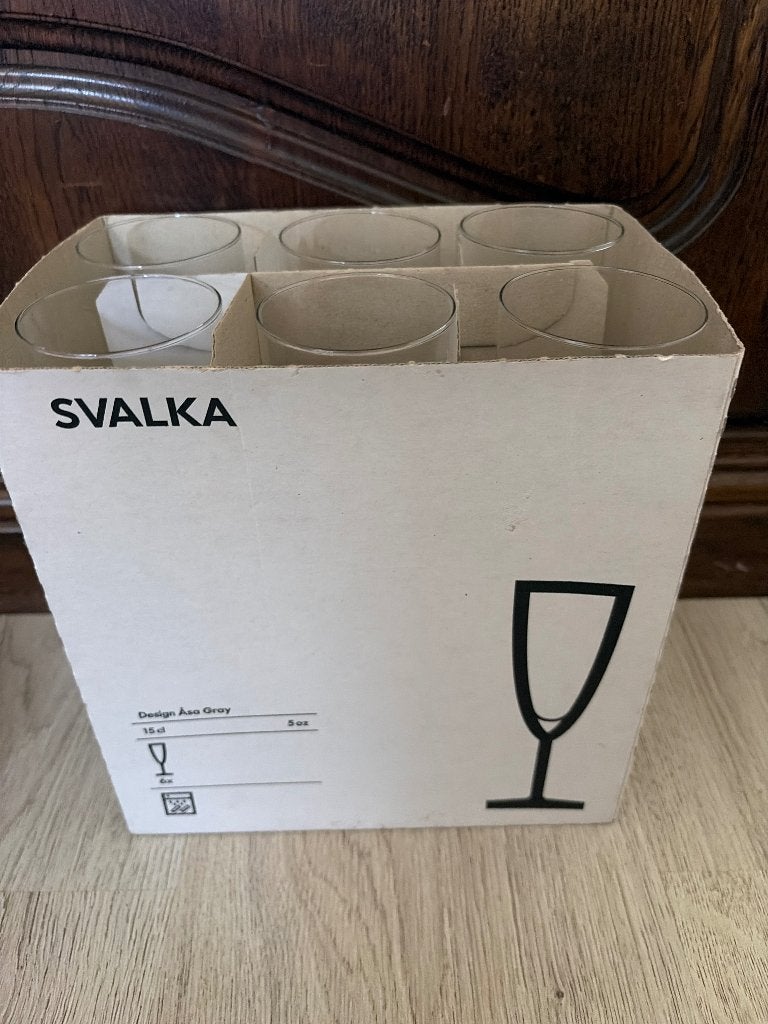 IKEA SVALKA Champagneglazen - Set van 6 (15 cl), Ophalen of Verzenden, Nieuw, Overige typen