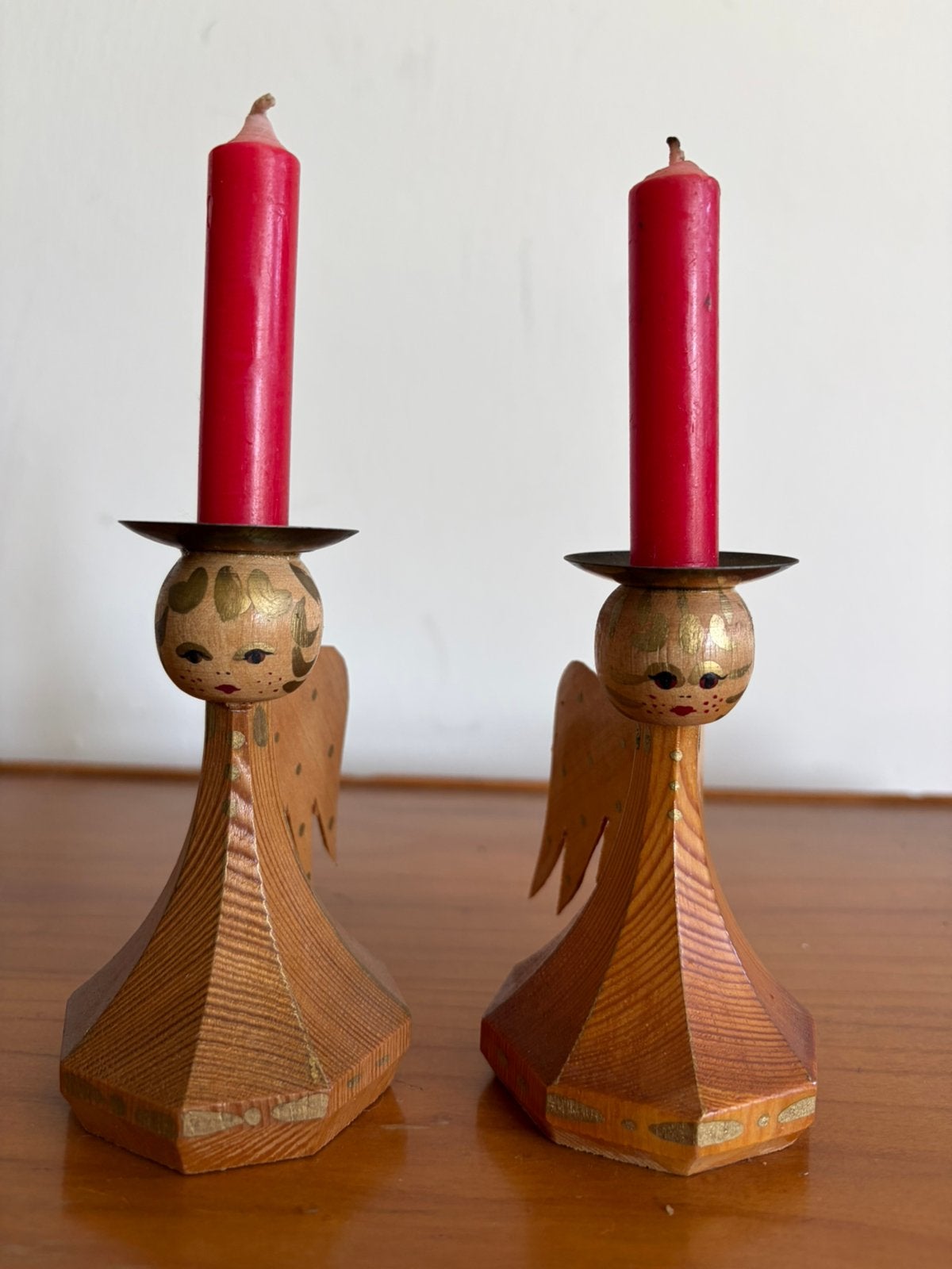 2 oude Erzgebirge kaarsenhoudertjes, Ophalen of Verzenden