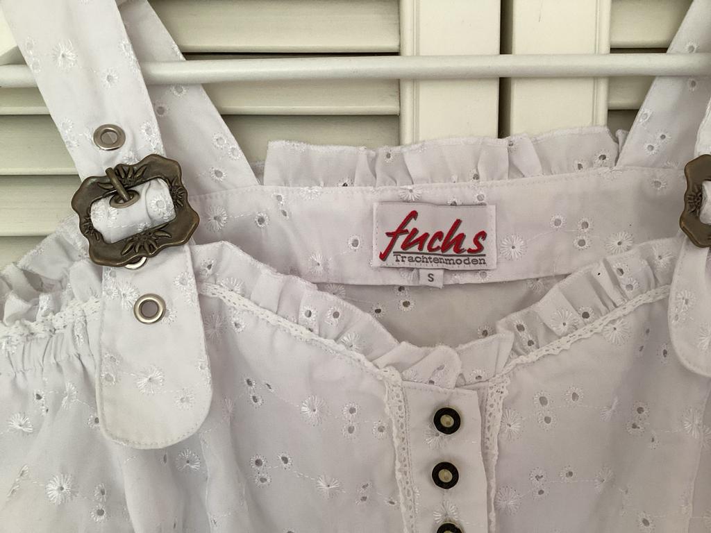 Witte nieuwe Tiroler blouse van Fuchs maat S, Ophalen of Verzenden, Nieuw, Maat 36 (S), Wit