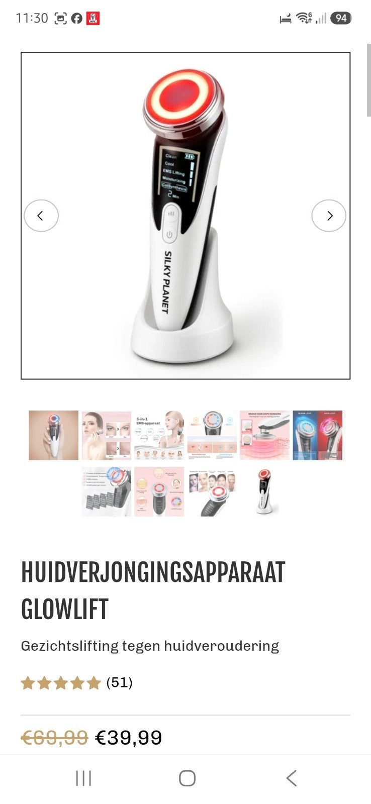 Silky Planet Huidverjonging Anti Rimpel Apparaat, Ophalen of Verzenden, Nieuw, Gehele gezicht, Verzorging