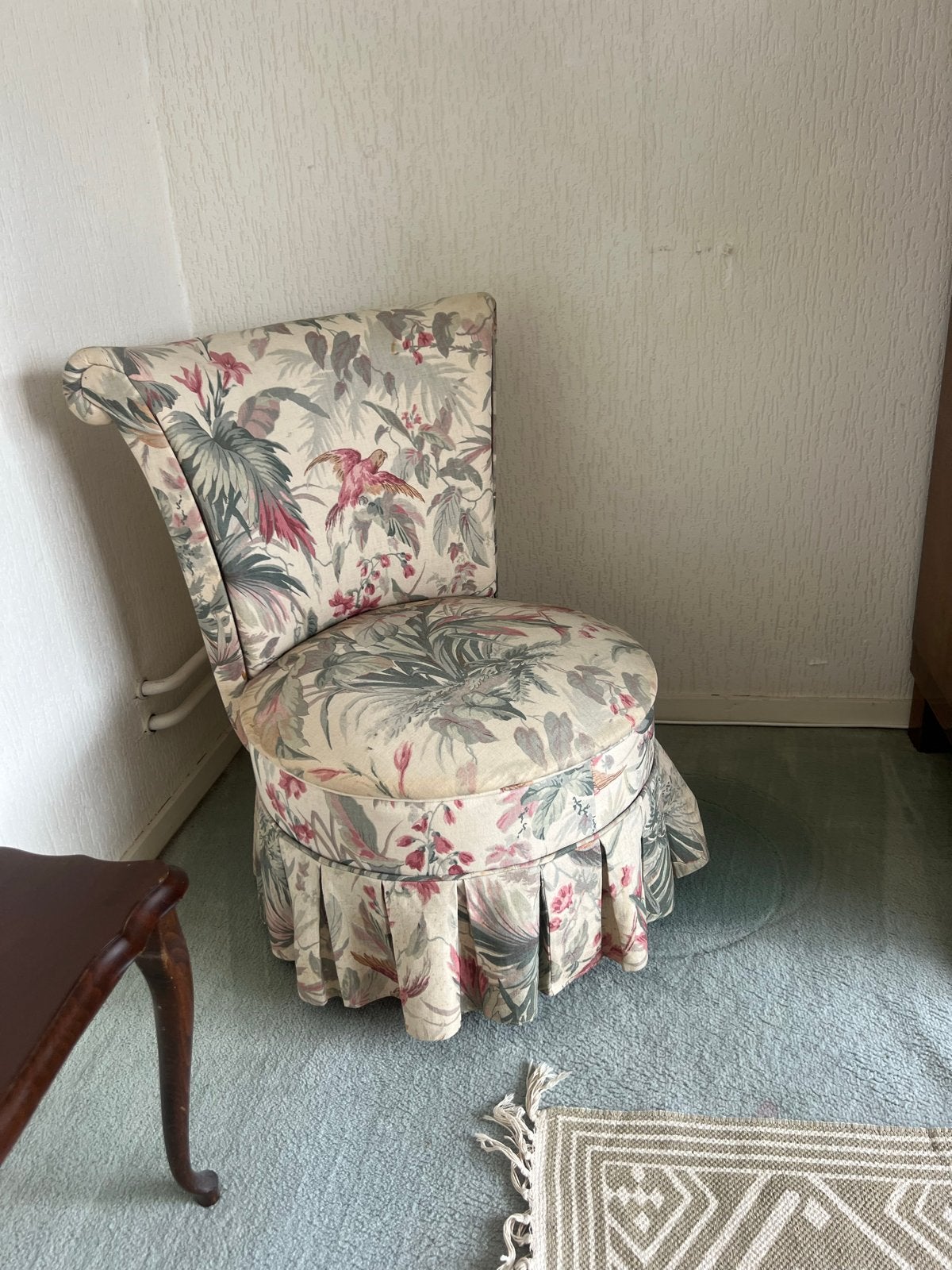 Vintage fauteuil met tropische print, Antiek en Kunst, Ophalen