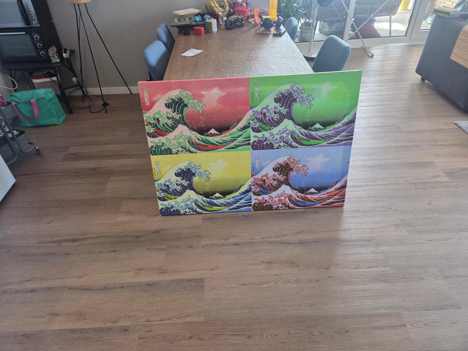 Pop Art Stijl 'De Grote Golf' Canvas Schilderij, Huis en Inrichting, Ophalen, 50 – 75, Zo goed als nieuw, Schilderij