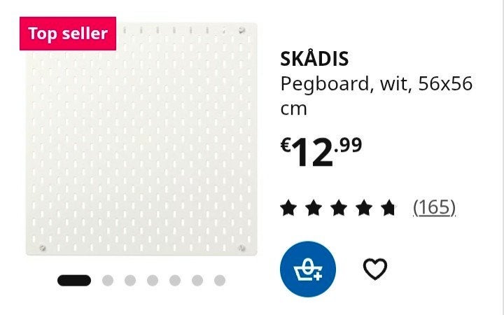 IKEA skadis pegboard 56x56 wit, Ophalen, Zo goed als nieuw