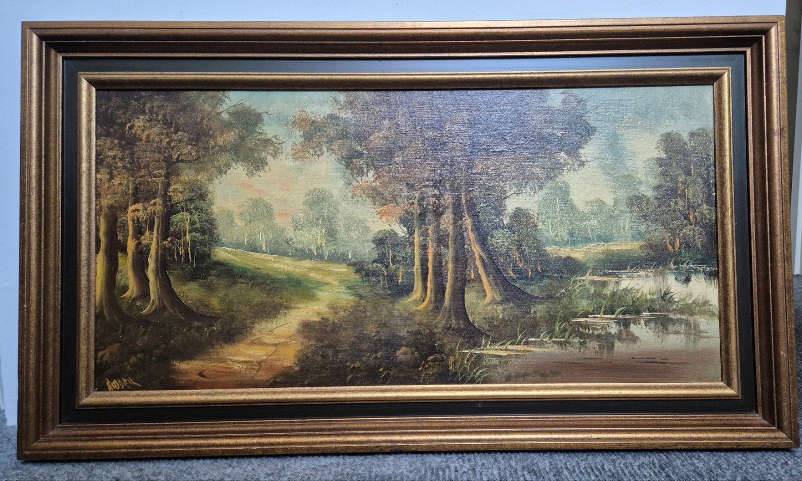 Schilderij met een sfeervol landschap, Ophalen of Verzenden