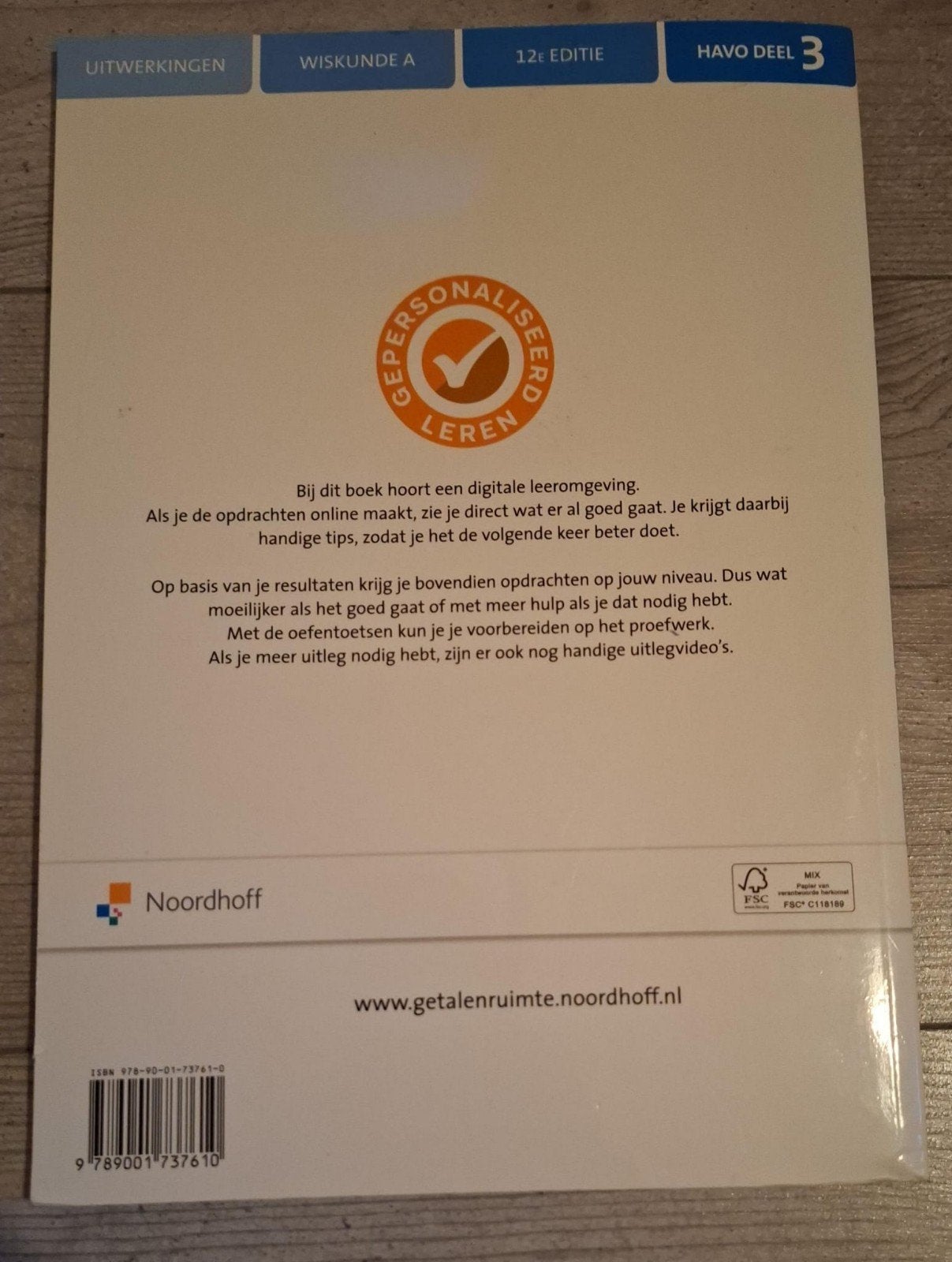 Getal & Ruimte Wiskunde A HAVO deel 3 (12e editie), Boeken, Schoolboeken, Ophalen, Zo goed als nieuw, HAVO, Wiskunde A
