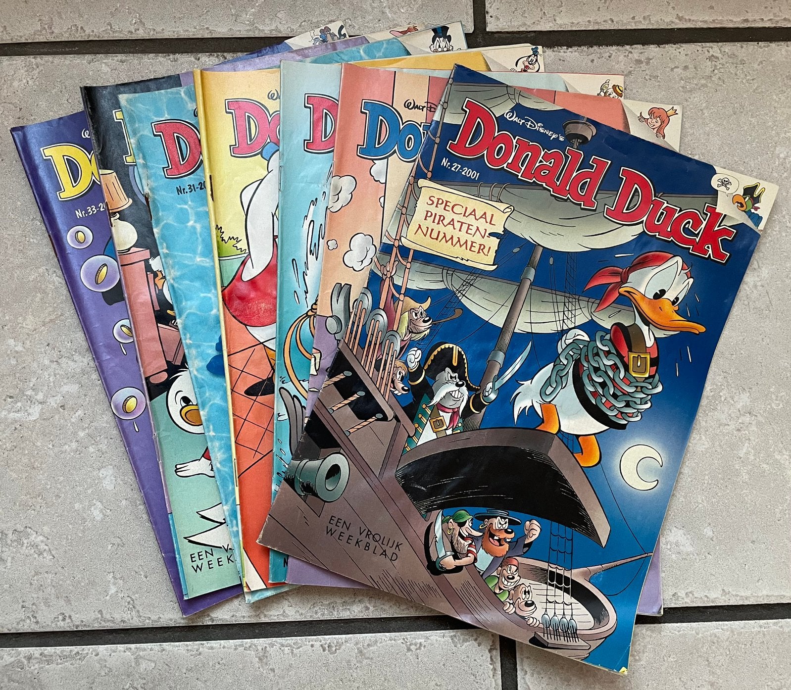 TE KOOP: Donald Duck weekblad nrs. 27 t/m 33 uit 2001, Boeken, Stripboeken, Meerdere stripboeken, Ophalen of Verzenden, Zo goed als nieuw