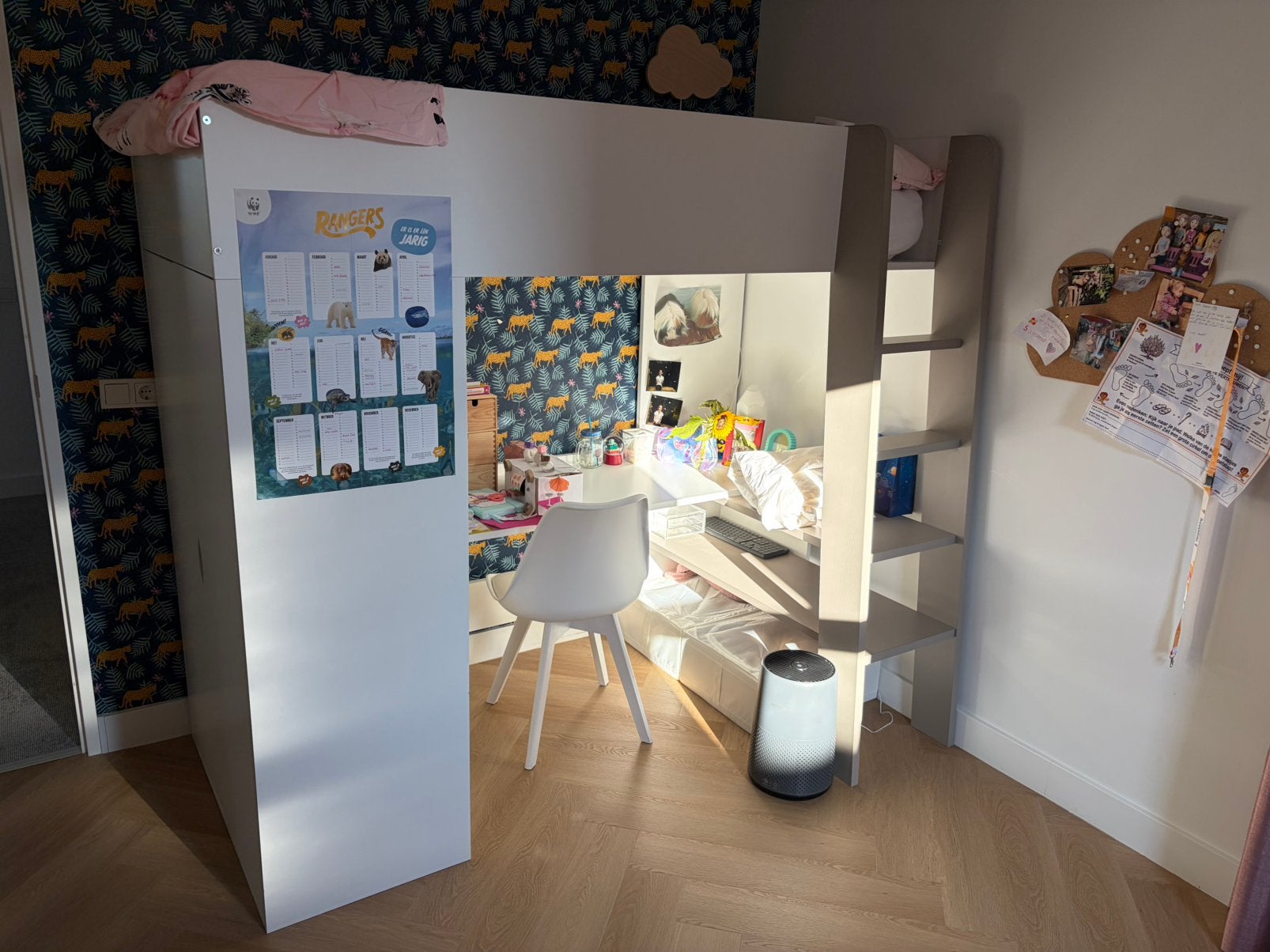 Petite Amélie Ombre hoogslaper met bureau en kast, Ophalen, 85 tot 100 cm, Gebruikt, Hoogslaper of Stapelbed