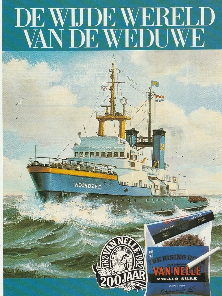Retro reclame 1982 Van Nelle shag schip Smit Noordzee, Verzamelen, Verzenden, Overige typen