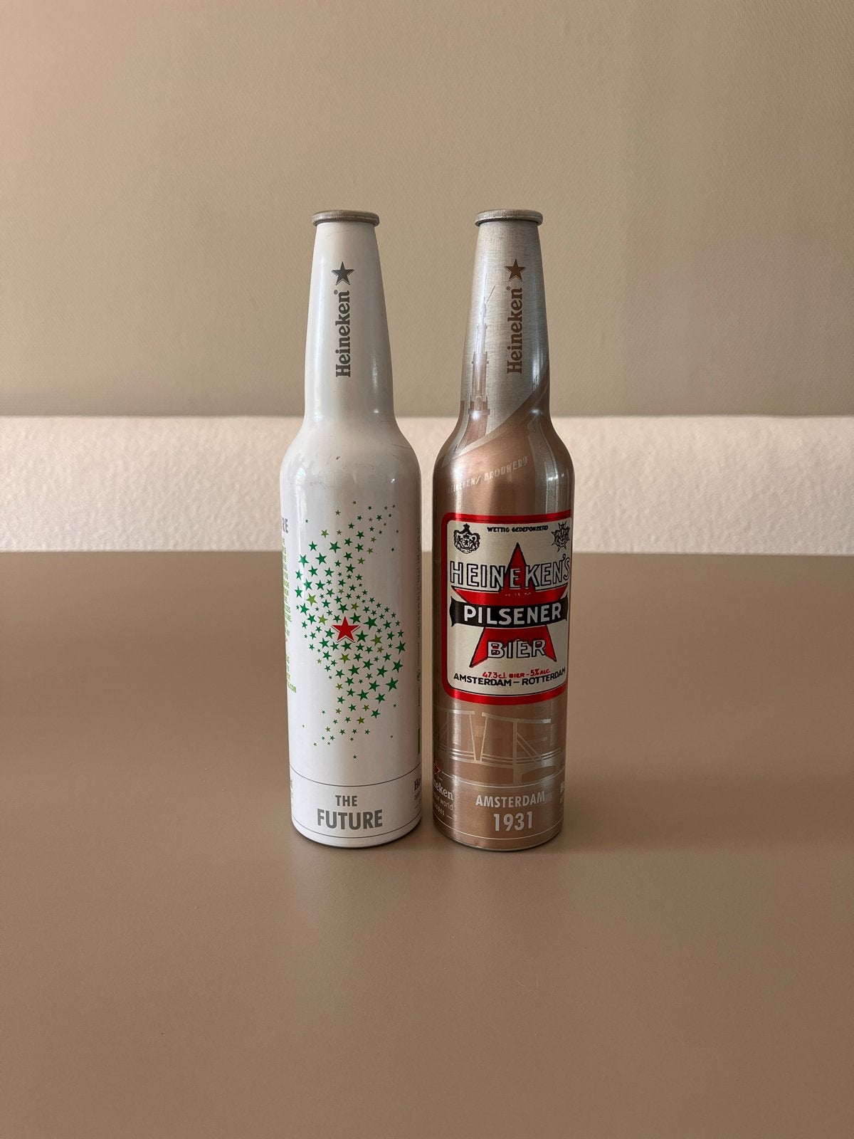2 Heineken aluminium flesjes - Collector items, Verzamelen, Ophalen of Verzenden, Zo goed als nieuw