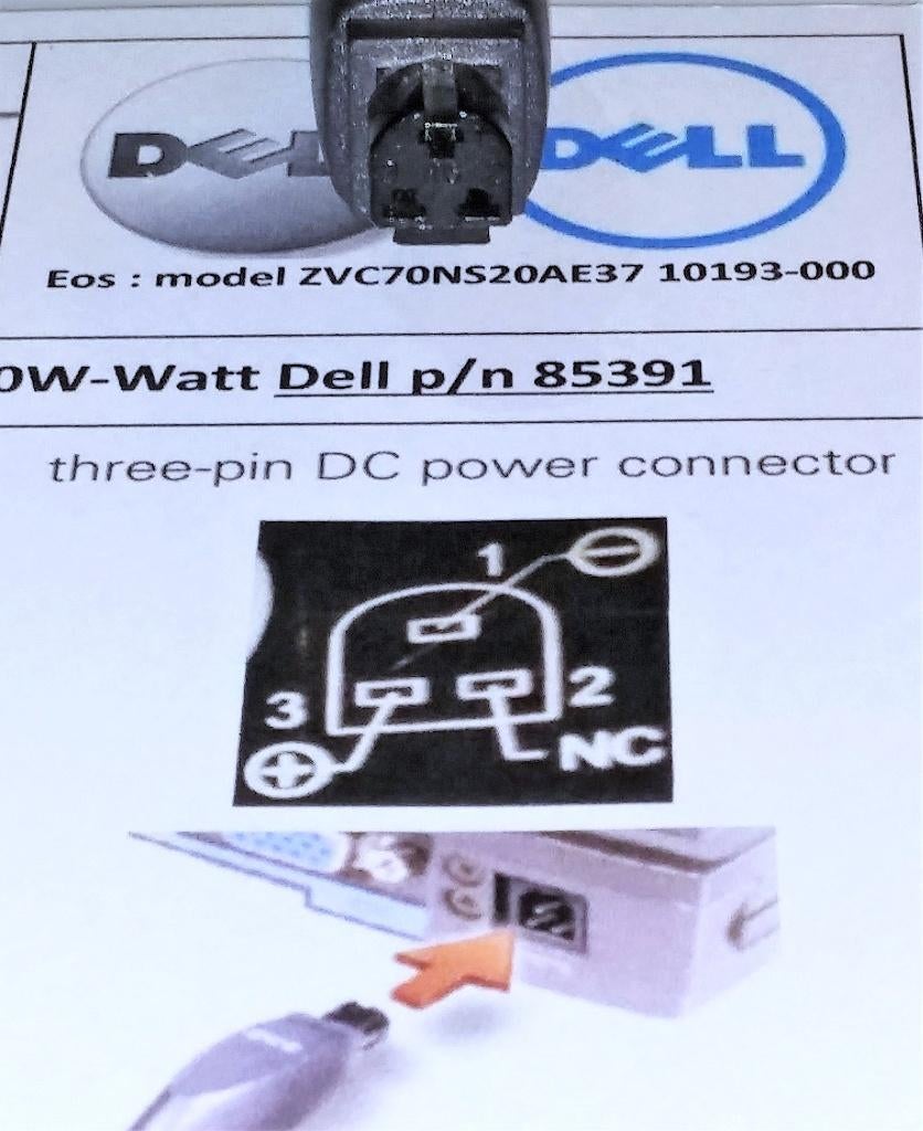 Dell PA-2 p/n 85391 Celetron USA EOS 20V 3.5A 70W 90W PEAK, Ophalen of Verzenden, Zo goed als nieuw, Dell