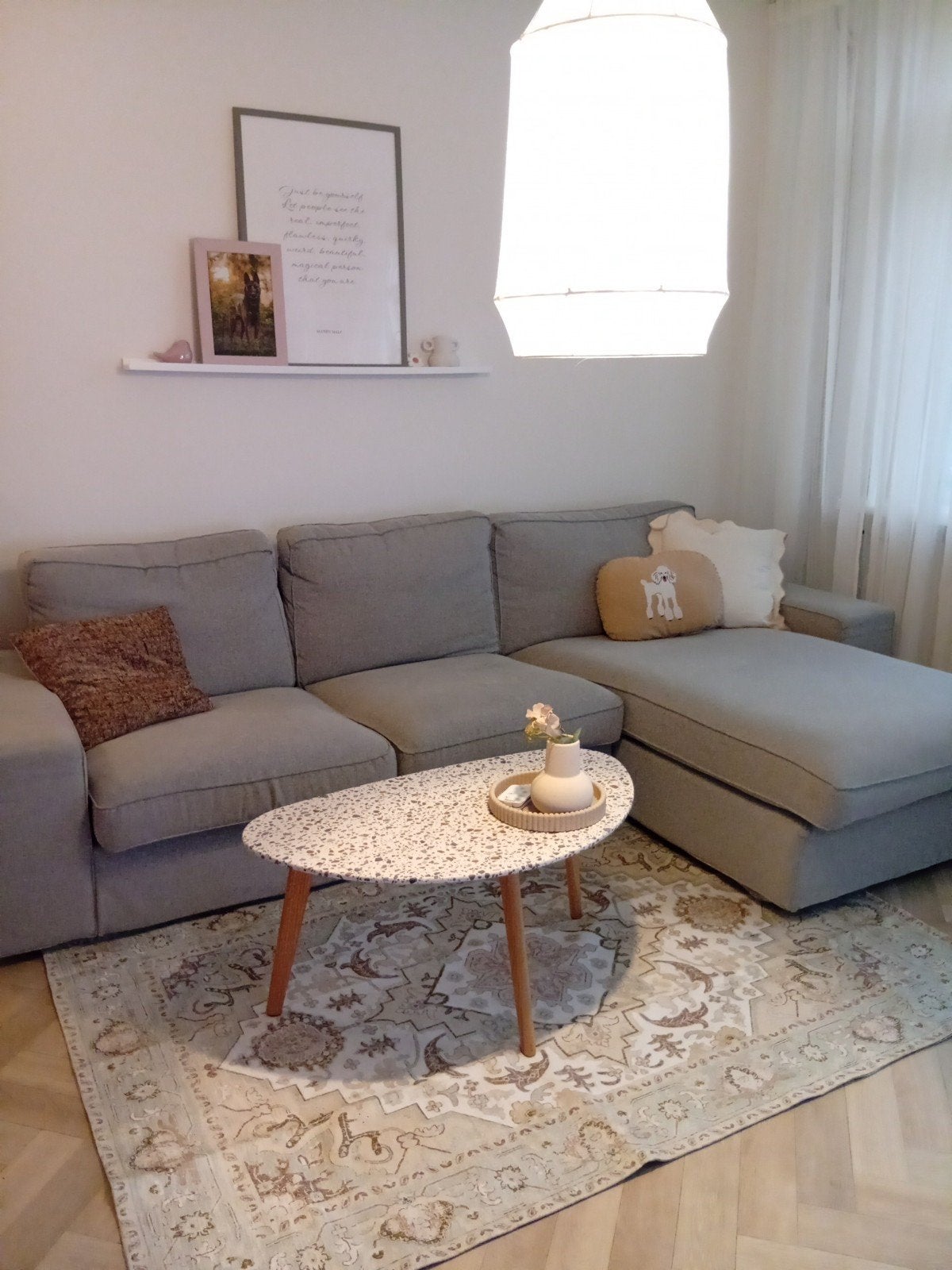 Grijze kivik ikea hoekbank / chaise longue incl. extra hoes, Ophalen of Verzenden