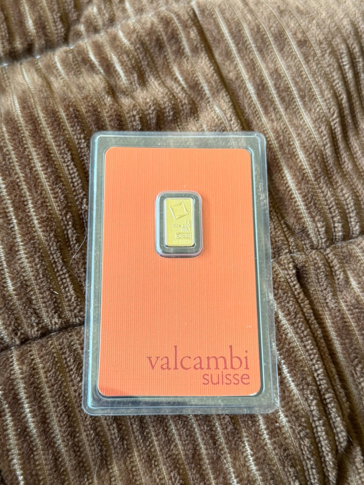 Valcambi suisse 1 gram baar, Ophalen of Verzenden, Goud