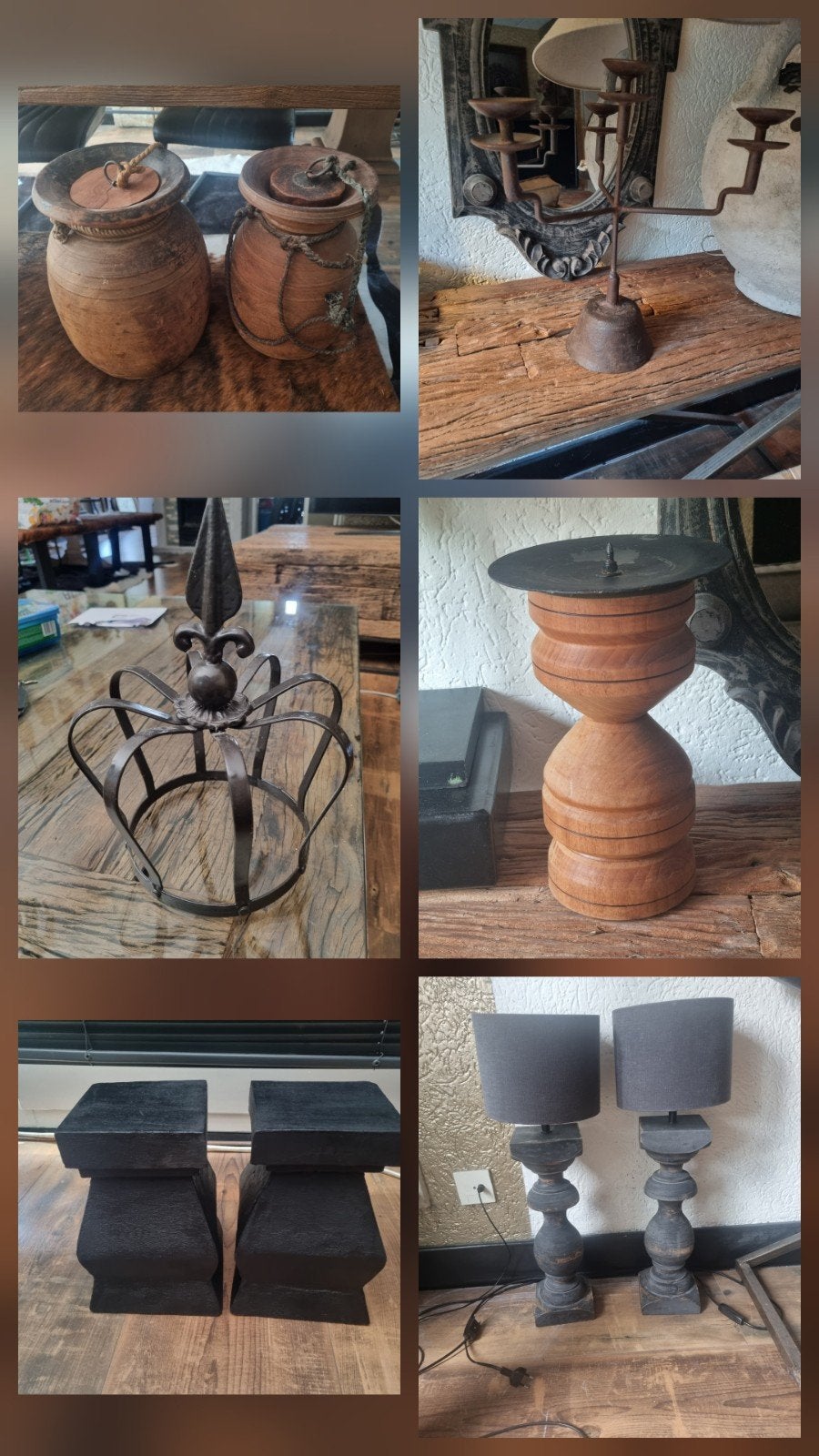 Diverse sobere landelijke woonaccessoires, Huis en Inrichting, Woonaccessoires | Overige, Ophalen, Gebruikt, Hout, Landelijk