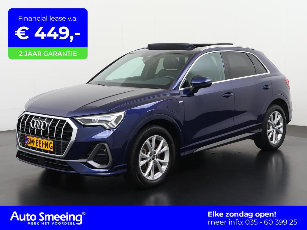 Audi Q3 45 TFSIe S Line | Panoramadak | MMI Navigatie plus |, 12 maanden, Gebruikt, Blauw, Leder en Stof