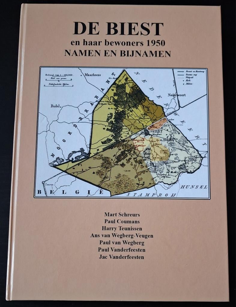 DE BIEST en haar bewoners 1950. NAMEN EN BIJNAMEN, Ophalen of Verzenden, 1800 tot 2000, Nederland, Landkaart