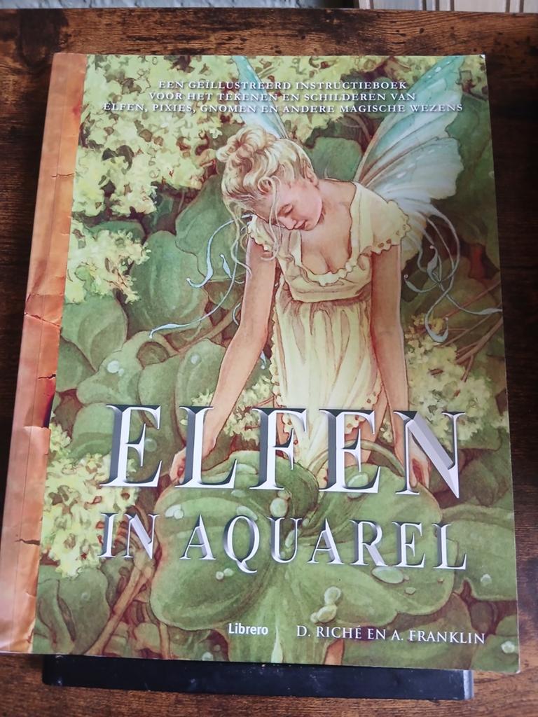 Elfen in Aquarel - Instructieboek voor tekenen en schilderen, Hobby en Vrije tijd, Overige typen, Onbekend, Zo goed als nieuw