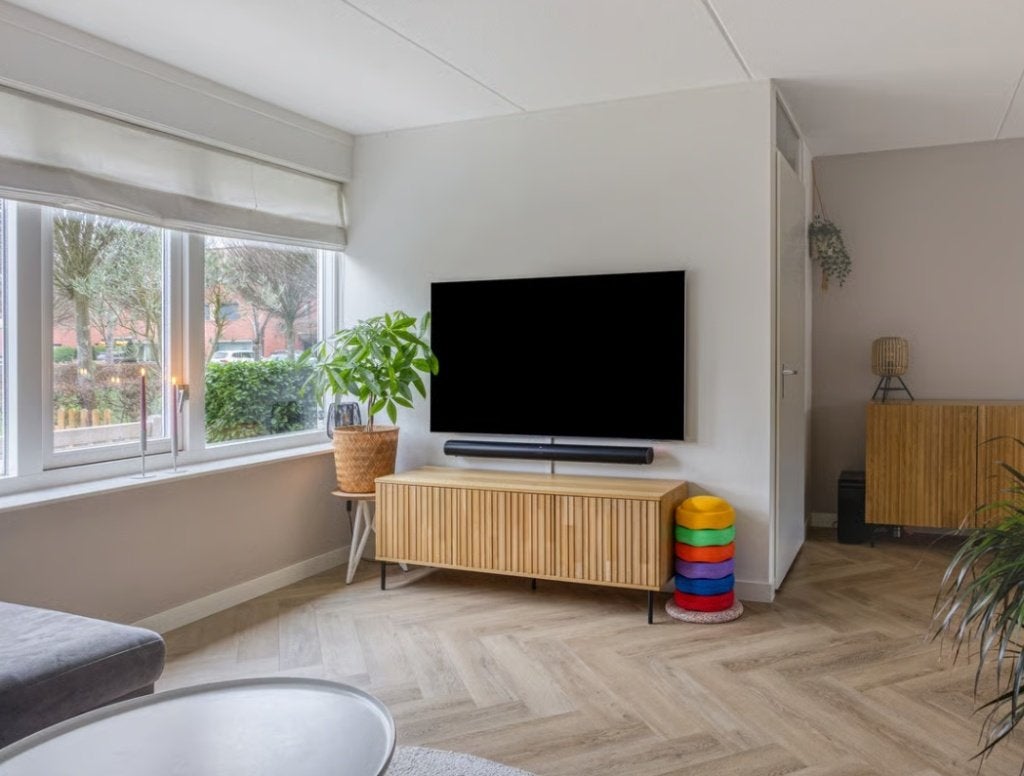 tv meubel New Gravure van Woood eiken, Ophalen, Gebruikt, 100 tot 150 cm, Eikenhout