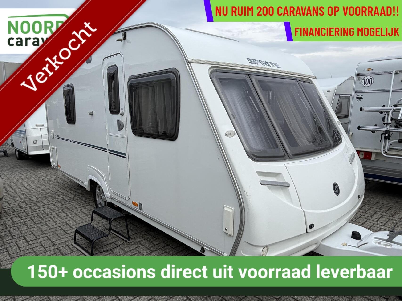 Sprite 470 Europa MOVER FRANSBED VOORTENT 4 PERS, Caravans en Kamperen, Bedrijf, 6 tot 7 meter, Sprite, Tot en met 4