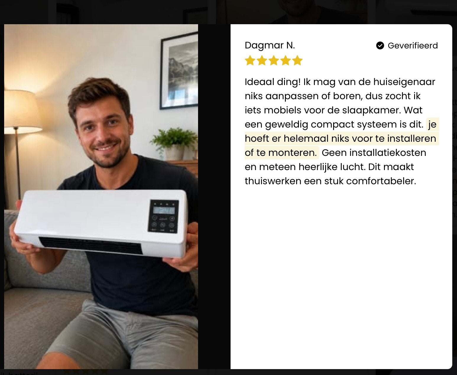 Air koelen en verwarmen in één, nieuw in doos, plug and play, Witgoed en Apparatuur, Ophalen of Verzenden, Ventilator met afstandsbediening