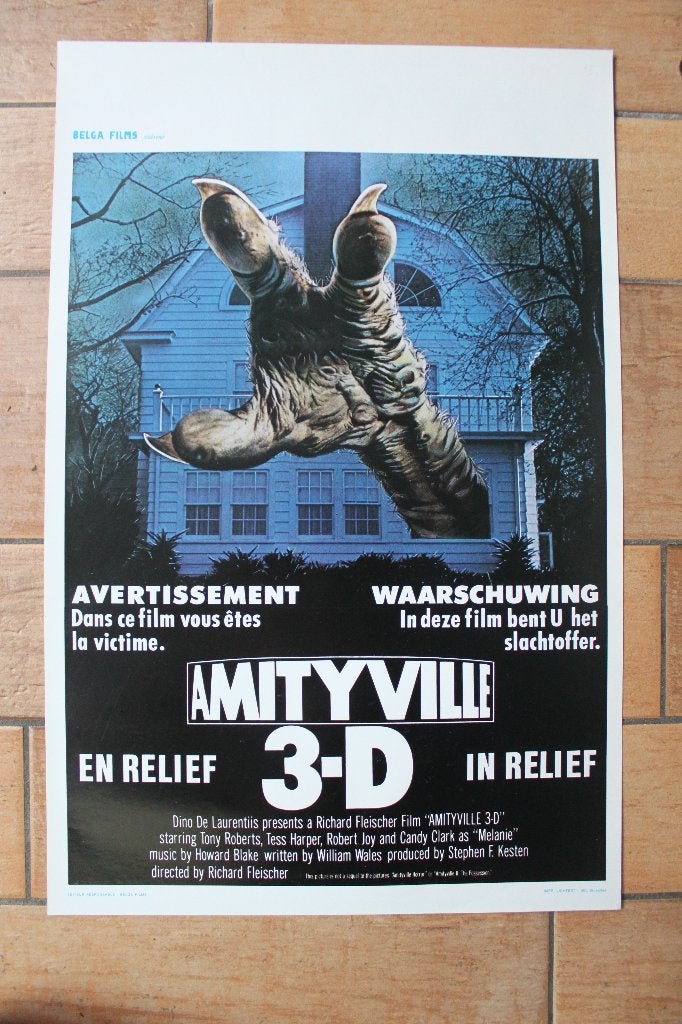 filmaffiche Amityville 3 1983 filmposter, Rechthoekig Staand, Ophalen of Verzenden, Zo goed als nieuw, A1 t/m A3