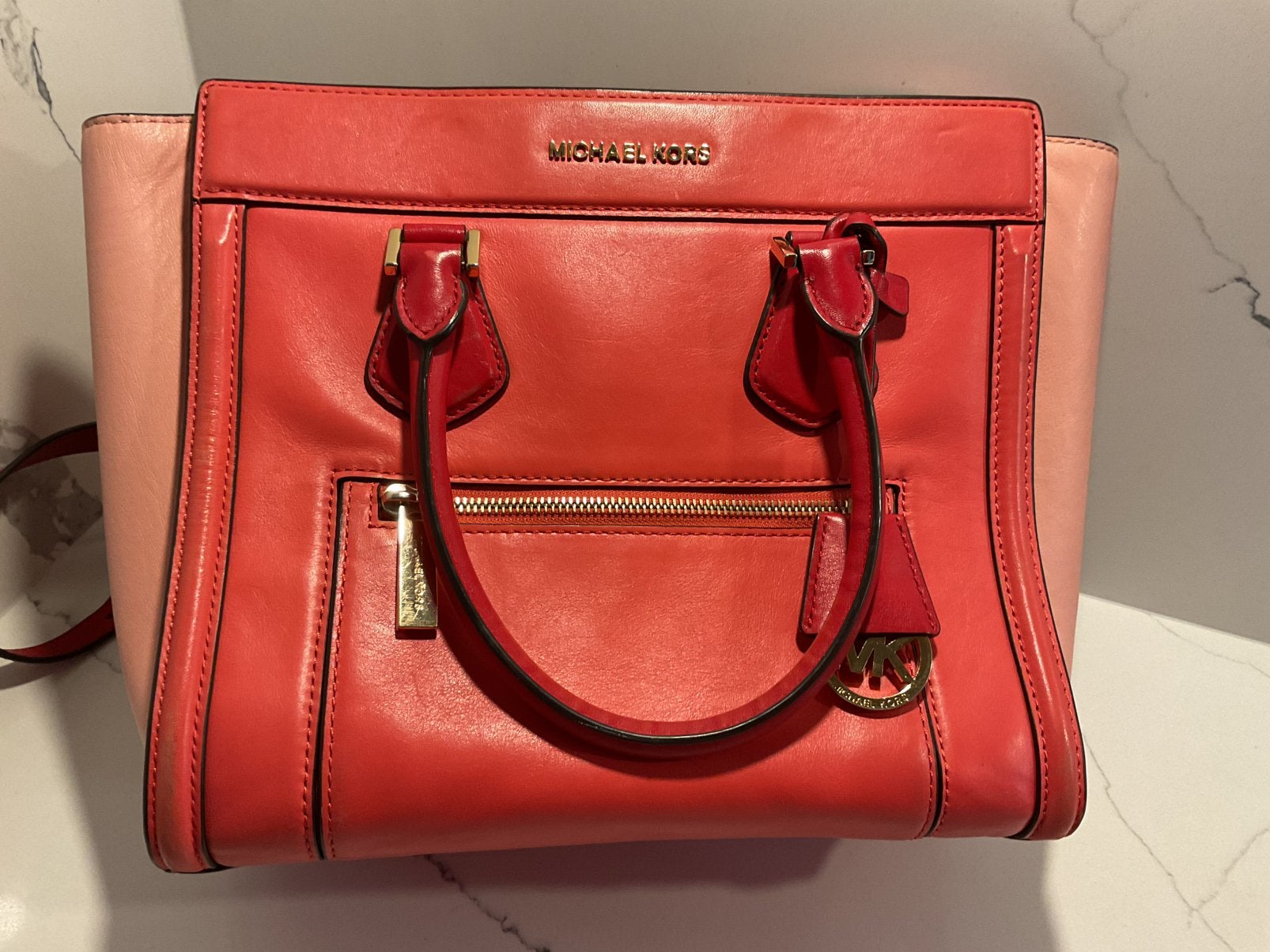 Michael Kors bordeaux handtas schoudertas, Ophalen of Verzenden, Zo goed als nieuw, Rood, Handtas