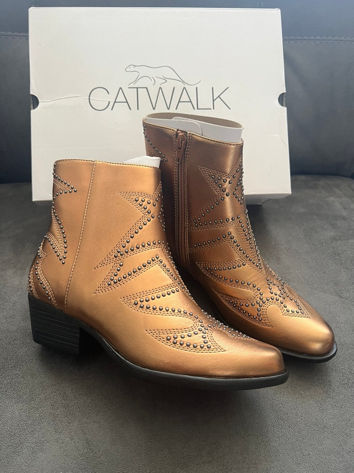 Maat 36 dames laarzen ‘ cowboy ‘ nieuw catwalk, Bruin, Lage of Enkellaarzen, Nieuw, Ophalen of Verzenden