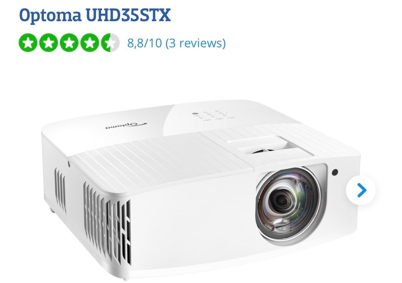 WK DEAL: Optoma UHD35STX 4K Projector met Scherm en Beugel, Ophalen of Verzenden, Zo goed als nieuw, DLP, Ultra HD (4K)