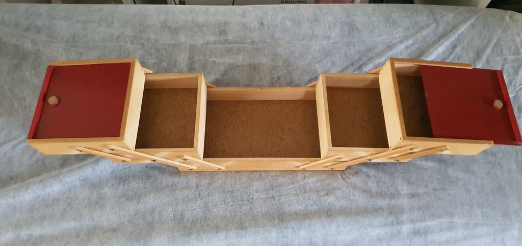 Houten Naaikoffer - Visgraatmodel - Vintage, Hobby en Vrije tijd, Naaien en Fournituren, Ophalen, Zo goed als nieuw, Overige typen
