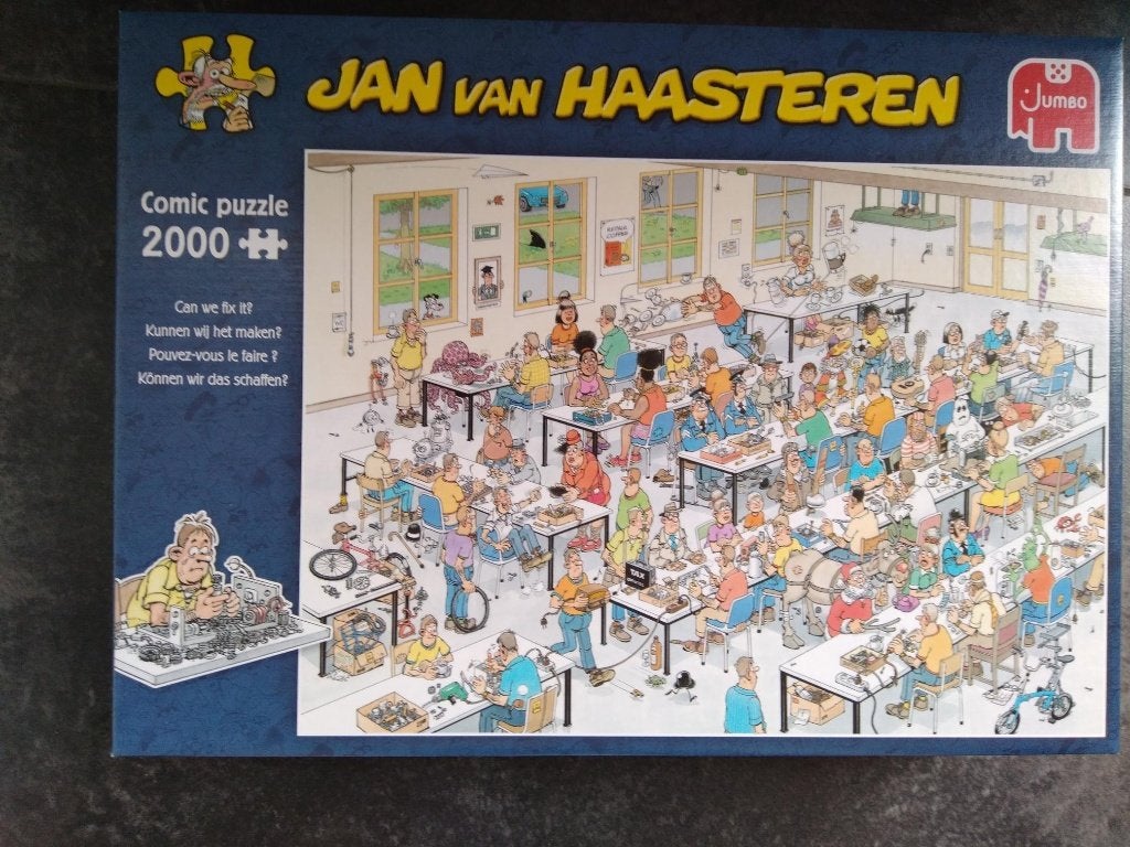 Jan van Haasteren puzzel [2000 st] KUNNEN WIJ HET MAKEN?, Ophalen of Verzenden, 500 t/m 1500 stukjes, Zo goed als nieuw, Legpuzzel