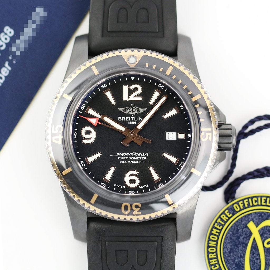 Breitling Superocean Blacksteel Gold 46 (Goed/ 2022), Staal, Gebruikt, Staal, Breitling