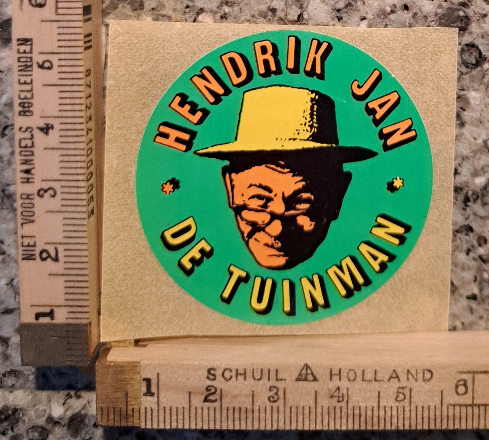 Vintage sticker Hendrik Jan de tuinman, Ophalen of Verzenden, Zo goed als nieuw, Overige typen
