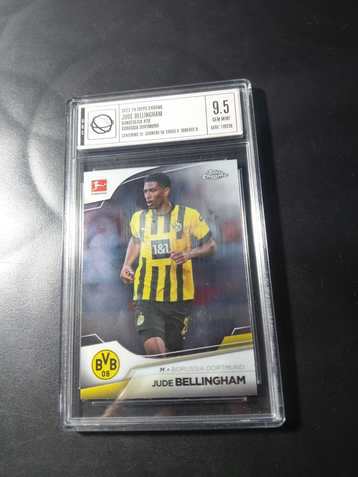 Jude bellingham (dortmund/real madrid) ugs 9,5 topps chrome, Verzamelen, Sportartikelen en Voetbal, Ophalen of Verzenden, Nieuw