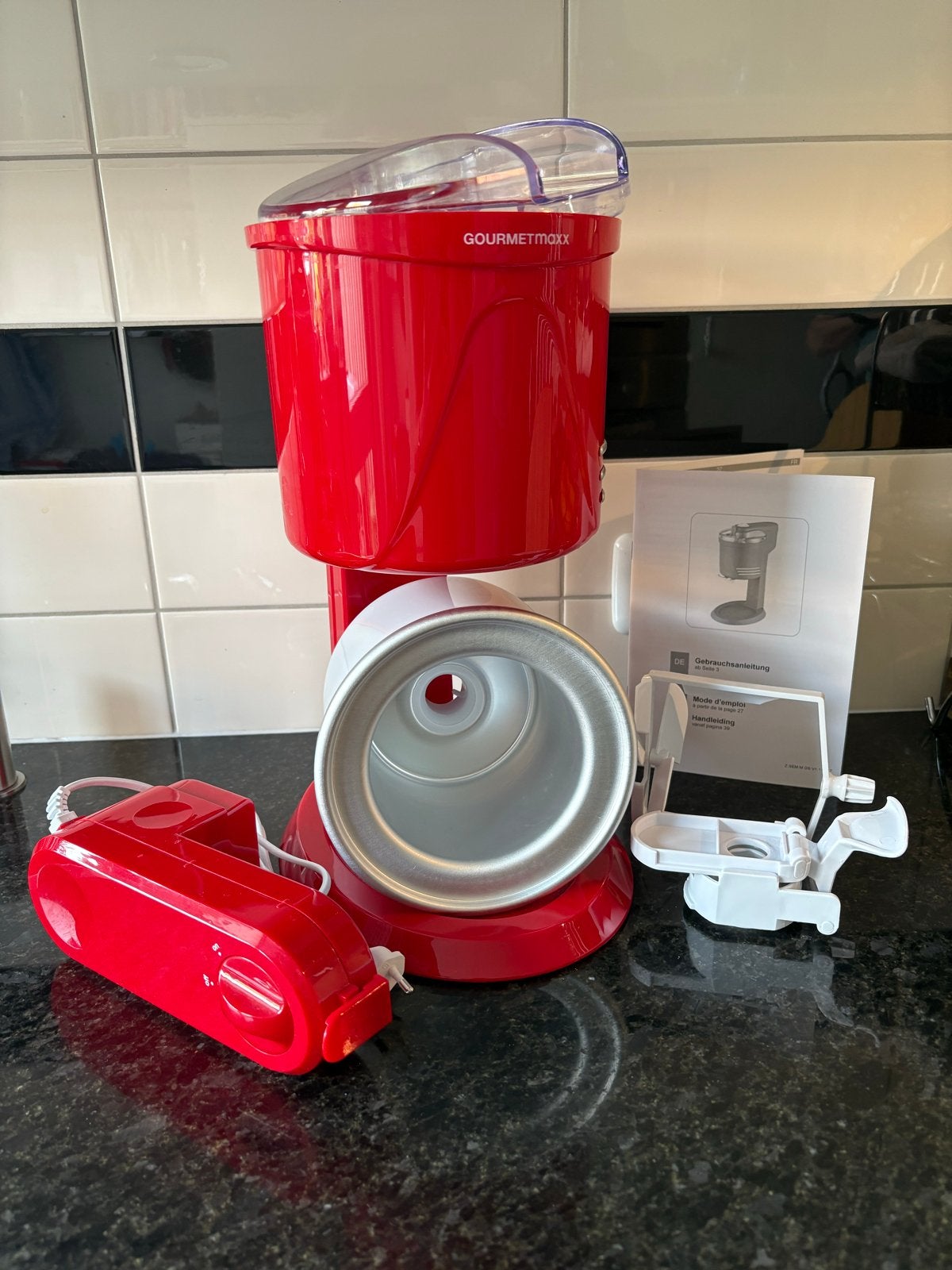 Gourmetmaxx Stoftijsmachine - Nostalgisch Retro Design Rood, Witgoed en Apparatuur, Ophalen of Verzenden, Zo goed als nieuw