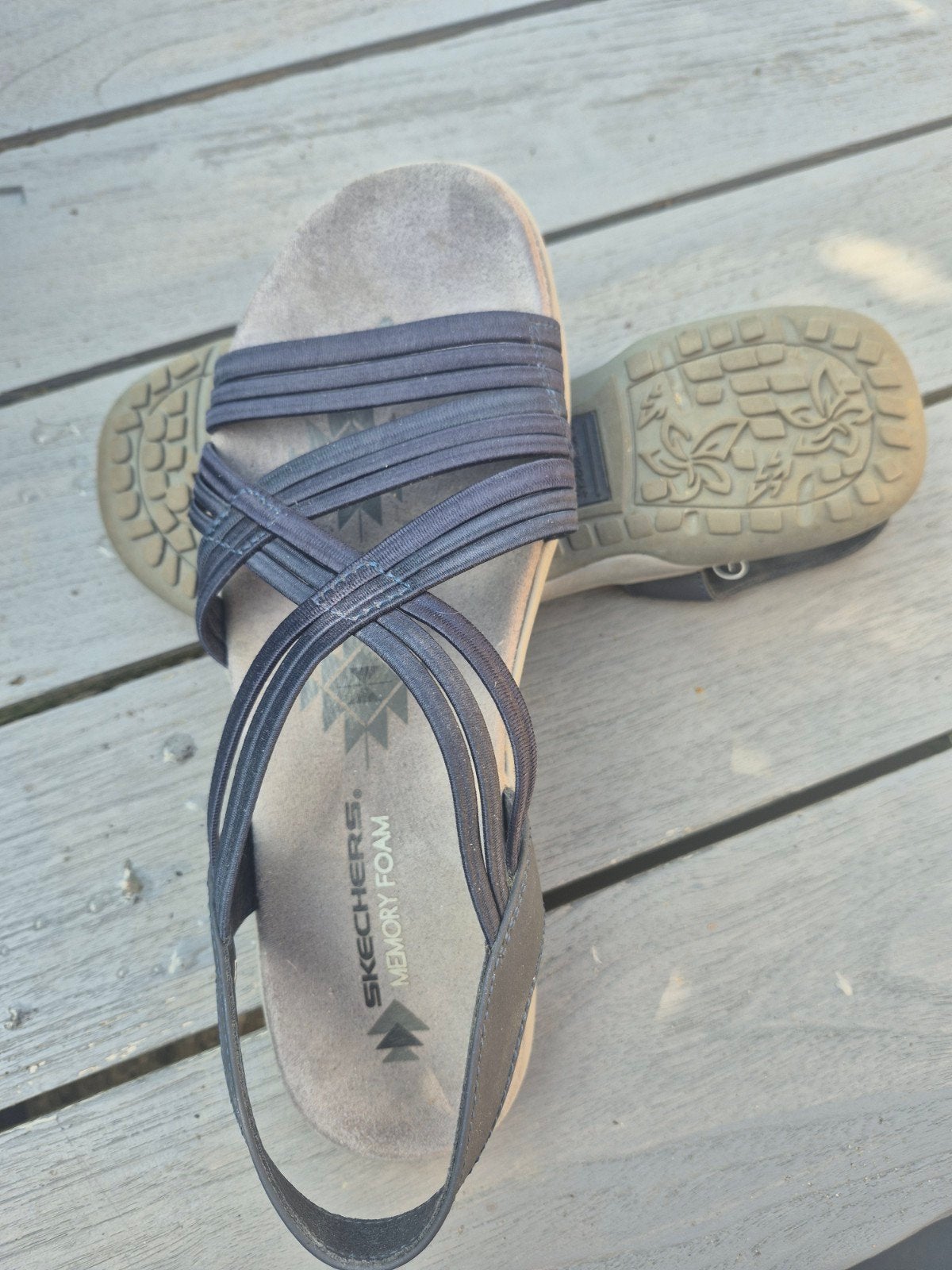 Skechers sandalen blauw maat 38 - weinig gedragen, Skechers, Blauw, Zo goed als nieuw, Sandalen of Muiltjes