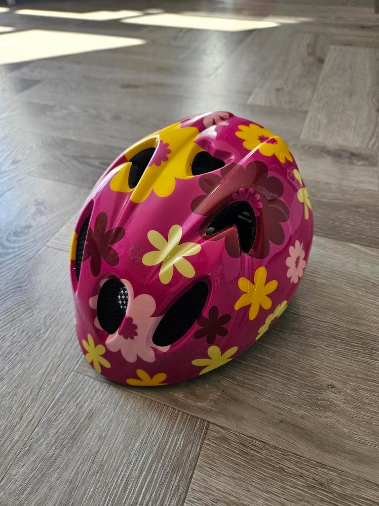 Kinderfietshelm XXS (44-50cm) - Roze met bloemen, Fietsen en Brommers, Gebruikt, Meisje, Atala Sport, Ophalen
