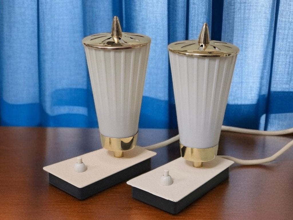 Paar elegante tafellampen / bedlampjes, jaren 1950, Antiek en Kunst, Ophalen of Verzenden