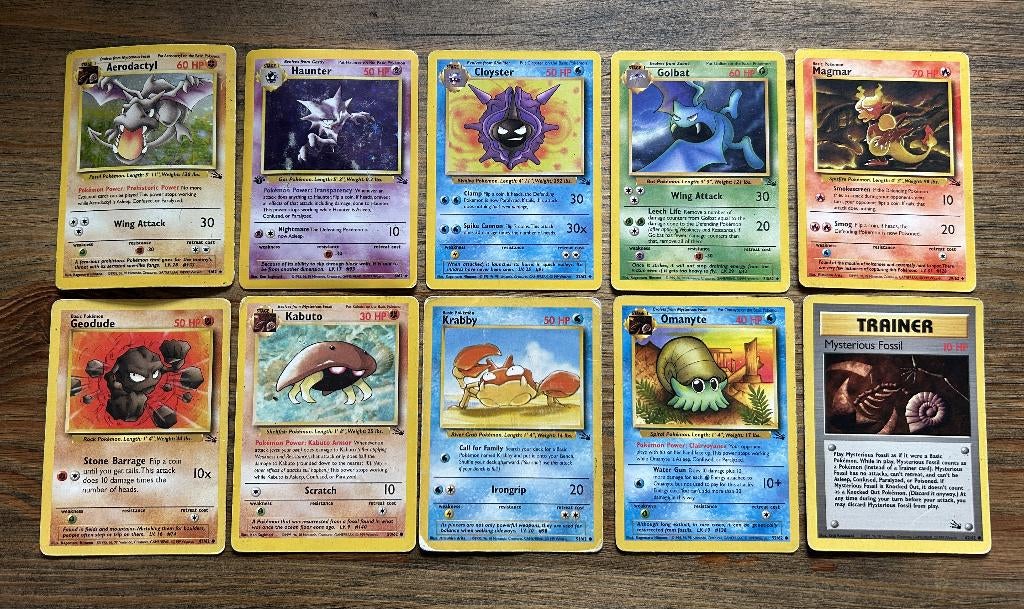 Vintage Pokémon kaarten 1995, 96, 98 Classic serie, Ophalen of Verzenden, Gebruikt, Meerdere kaarten